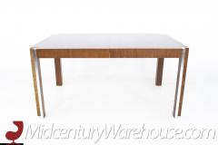 Thomasville Mid Century Expanding Walnut and Chrome Inlaid Dining Table - 2358666