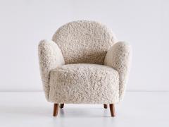 Thorald Madsens Pair of Thorald Madsen Armchairs in Sheepskin and Beech Denmark Mid 1930s - 1940365