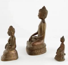 Three Asian Cast Bronze Figures of Buddha 18th 19th century - 3605499