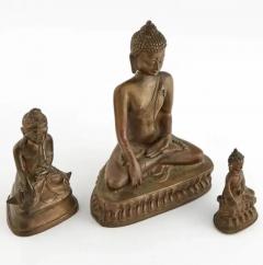 Three Asian Cast Bronze Figures of Buddha 18th 19th century - 3605500