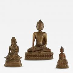 Three Asian Cast Bronze Figures of Buddha 18th 19th century - 3610572
