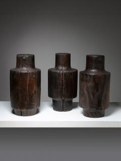 Three Burnished Solid Wood Sculptures - 4725042