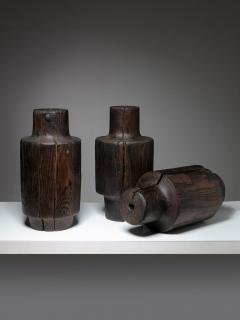 Three Burnished Solid Wood Sculptures - 4725043