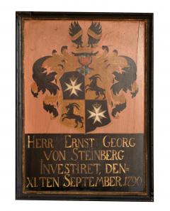 Three Commemorative German Armorial Paintings On Board - 4611781