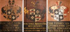 Three Commemorative German Armorial Paintings On Board - 4614082