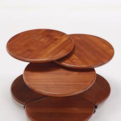 Three Danish mid century modern Niels Bach teak Model 53 mushroom nesting tables - 3498726