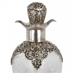 Three English sterling silver and cut glass bottles - 3249314