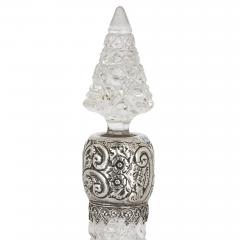 Three English sterling silver and cut glass bottles - 3249316