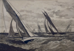 Three Engravings Depicting Sailing Yachts Competing in 1885 Americas Cup Trials - 2696154