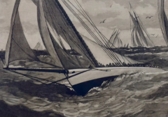 Three Engravings Depicting Sailing Yachts Competing in 1885 Americas Cup Trials - 2696167