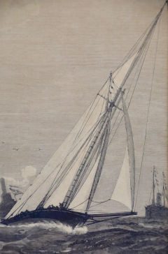 Three Engravings Depicting Sailing Yachts Competing in 1885 Americas Cup Trials - 2696278