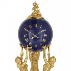 Three Graces three piece lapis and gilt bronze clock set - 1611144