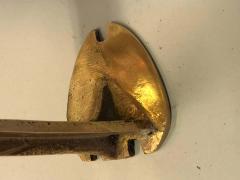 Three Large Italian Mid Century Modern Solid Brass Wall Sconces - 1830659
