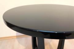 Three Legged Art Deco Gu ridon Side Table Black Lacquer - 1199906