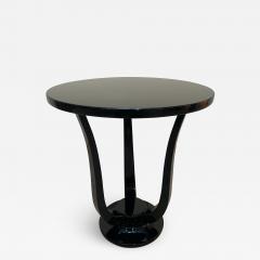 Three Legged Art Deco Gu ridon Side Table Black Lacquer - 1200887