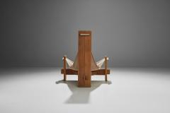 Three Legged Oak Sling Chair ca 1960 1970s - 2791079