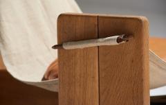 Three Legged Oak Sling Chair ca 1960 1970s - 2791082