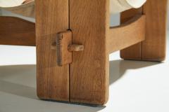 Three Legged Oak Sling Chair ca 1960 1970s - 2791084