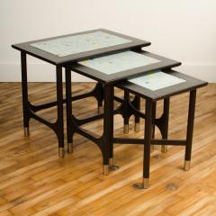 Three MCM nesting tables with tile inserts American in original condition - 1790302