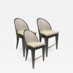 Three Mahogany Modern Bar Stools - 1146553