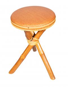 Three Mid Century Bamboo Stools - 4271329