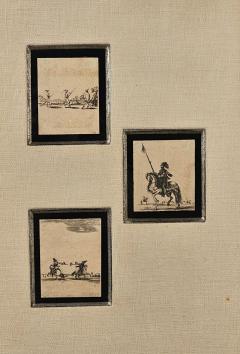 Three Miniature Drawings Framed as One Italy circa 1800 - 4013874