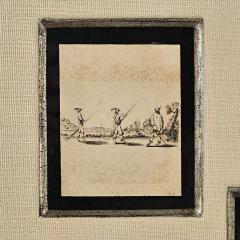 Three Miniature Drawings Framed as One Italy circa 1800 - 4013875