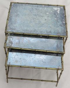 Three Nesting Tables with Oxidized Mirror Top - 2485222