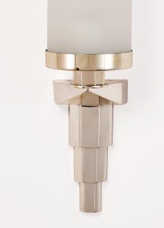 Three Pair Narrow Silvered Bronze French Sconces 1930s - 4498402