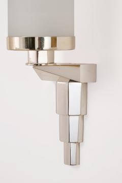 Three Pair Narrow Silvered Bronze French Sconces 1930s - 4498404