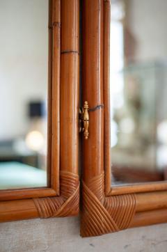 Three Panel Bamboo Mirror 1970s - 4688049