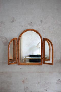 Three Panel Bamboo Mirror 1970s - 4688051