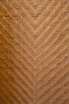 Three Panel Woven Wicker Screen 1970s - 4736869