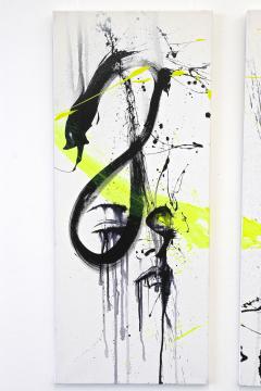 Three Part Painting Eve The Snake by MS Acryl on Canvas Austria 2024 - 3977994