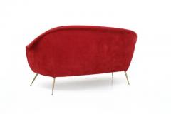 Three Seat Sofa in Brass and Fabric Italy 1960s - 3653949