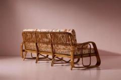 Three Seater Sofa in Wicker and Steam Bent Rattan Italy 1960s - 4147295