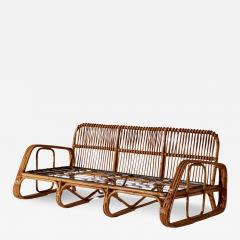 Three Seater Sofa in Wicker and Steam Bent Rattan Italy 1960s - 4151820