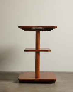 Three Tier Elm Shelf with Chrome Handles France c 1970 - 4575740