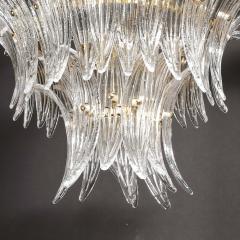 Three Tier Palma Chandelier in Clear Hand Blown Murano Glass and Brass Fittings - 4265660