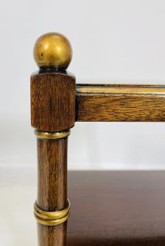 Three Tier Side Table With Gold Gilt Accents Casters England 1940s - 4128744