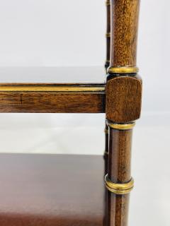 Three Tier Side Table With Gold Gilt Accents Casters England 1940s - 4128747