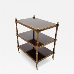 Three Tier Side Table With Gold Gilt Accents Casters England 1940s - 4130198