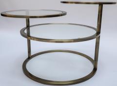 Three Tiered Brass Coffee Side Table with Adjustable Shelves - 497557