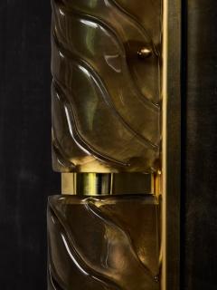 Three Tiers Murano Glass and Brass Wall Sconces - 4693165
