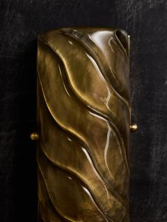 Three Tiers Murano Glass and Brass Wall Sconces - 4693178