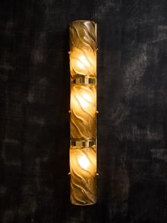 Three Tiers Murano Glass and Brass Wall Sconces - 4693179