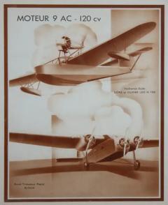 Three Unusual French Sepia Tone Lithographs of 1930s Airplanes - 3437893