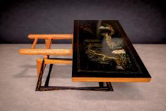 Three in one table in Hardwood with Chinoiserie theme Unknown 1950s - 4551016