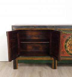 Tibetan Painted Four Door Cabinet 19th Century - 3512431