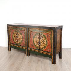 Tibetan Painted Four Door Cabinet 19th Century - 3512436